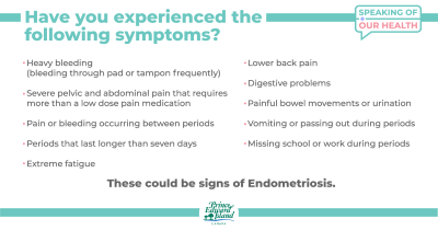 Endometriosis Symptoms social media post